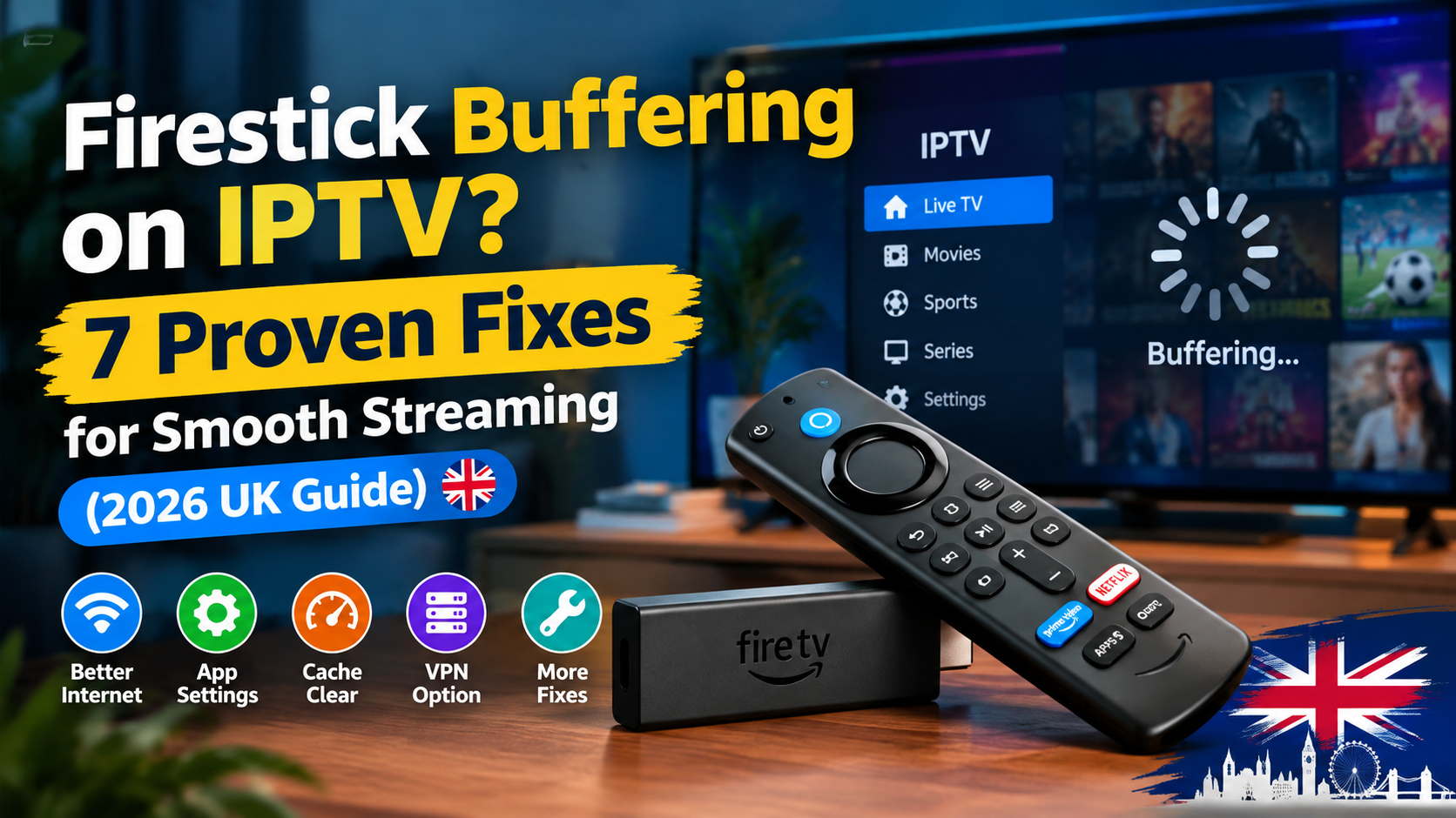 Firestick Buffering on IPTV? 7 Proven Fixes for Smooth Streaming (2026 UK Guide)